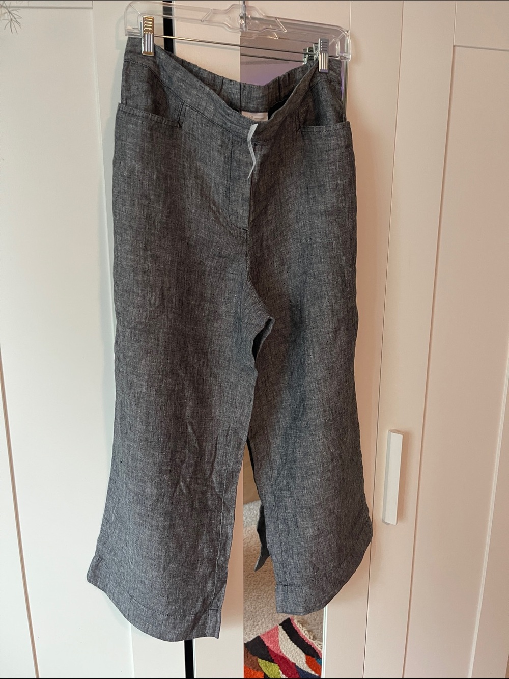J. Jill Charcoal Wide-Leg Linen Blend Shorts